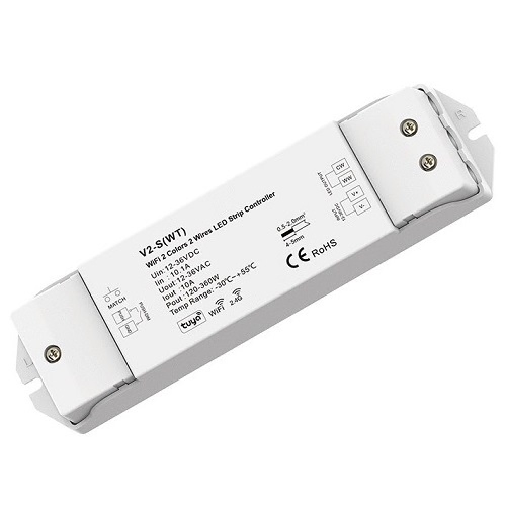 V2-S(WT) LED Controller 12-36V, 1x10A, Tuya, Wi-Fi